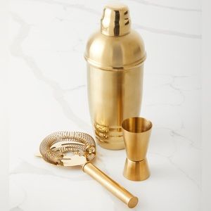 Lenox Tuscany Classics Collection Gold Shaker Set w/ Strainer & Jigger